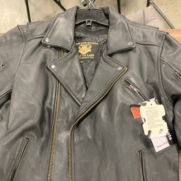 Classic Style Motorcycle Leather Jacket - Picture 1 of 4